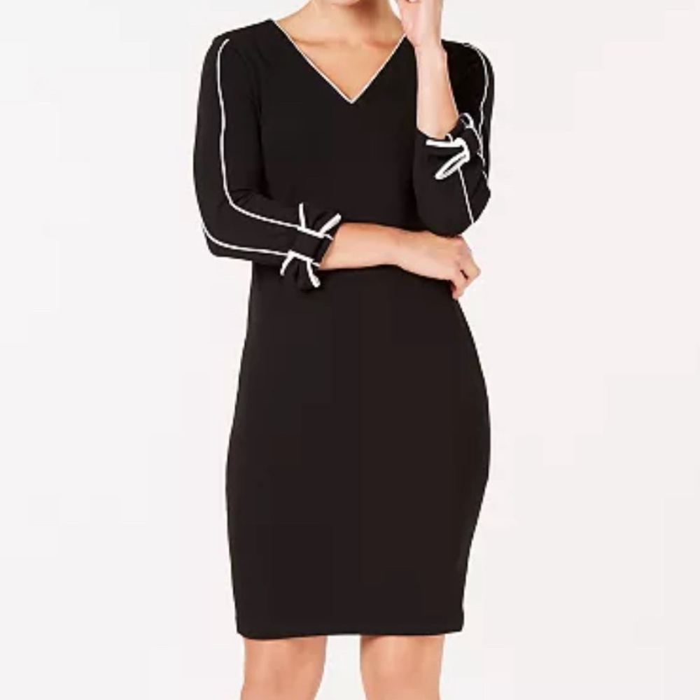 Calvin Klein - Black Dress with Bow Sleeves